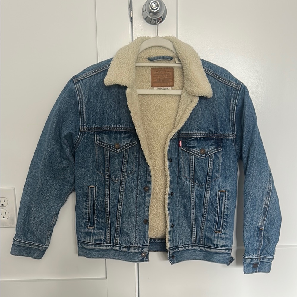 Levi's Blue Denim Sherpa Jacket